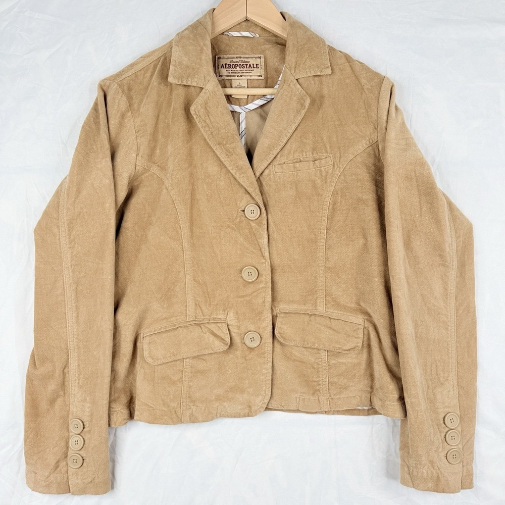 VTG Aeropostale Limited Edition Women's SZ-Large‎ Camel Tan Soft Corduroy Jacket